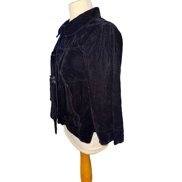 Ivy Jane Black Corduroy Jacket With Embroidered Heart & Crown Back Design Size M - Picture 6 of 12